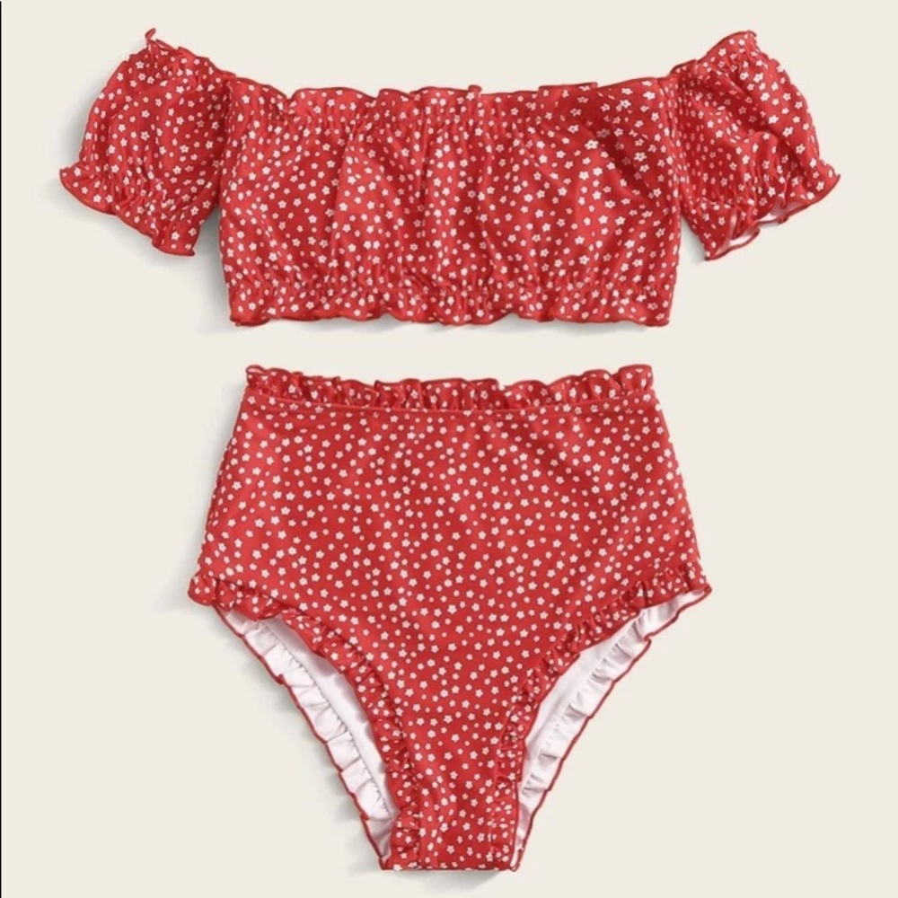 Red floral Bikini